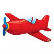 Folieballong Gammaldags Flygplan Röd