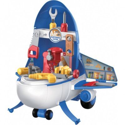 Luna - Arbetsbänk Flygplan Blå/Vit 31 Delar