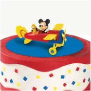 Tårtdekoration Musse Pigg&Pluto i flygplan