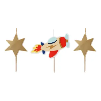 Tårtljus Flygplan - 3-pack