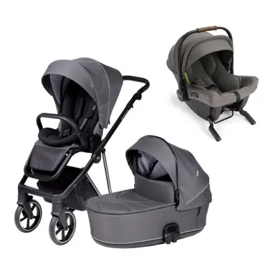 Tinynord Lux duovagn + Nuna Pipa Urbn babyskydd med isofix