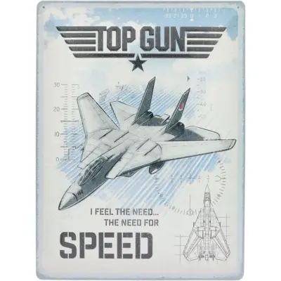 Top Gun - I Feel the Need for Speed - Plåtskylt - 30x40 cm