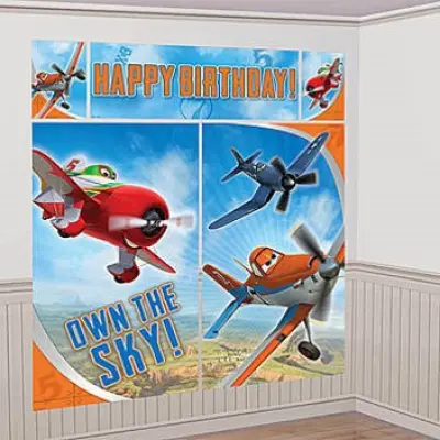 Väggdekoration Flygplan / Planes 5 delar