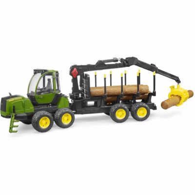 John Deere 1210E Skotare + Kran och Stockar - Bruder - 60 cm