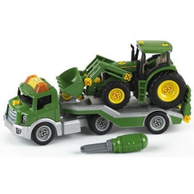 Klein - John Deere Tractor On Vehicle Transporter 14 Cm
