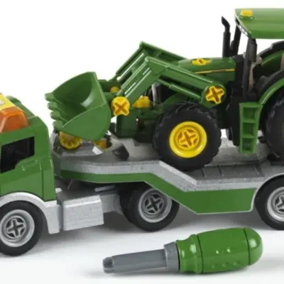 Klein - John Deere Tractor On Vehicle Transporter 14 Cm