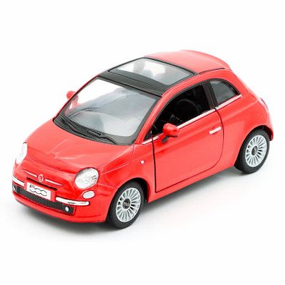 2007 Fiat 500 - Kinsmart - 1:28 - Röd
