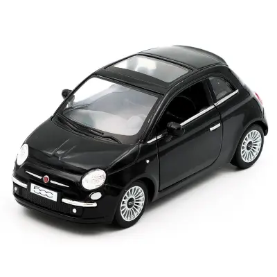 2007 Fiat 500 - Kinsmart - 1:28 - Svart