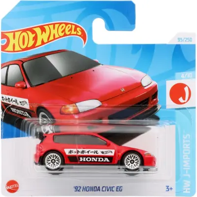 92 Honda Civic EG - Röd - HW J-Imports - Hot Wheels
