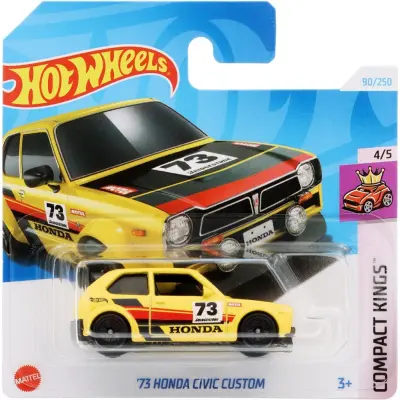 73 Honda Civic Custom - Gul - Compact Kings - Hot Wheels