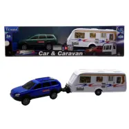 Bil med husvagn 1:32 Blå - Leksaksaffären -  Leksaksaffären