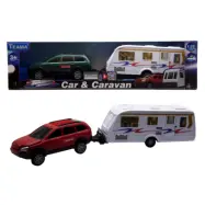 Bil med husvagn 1:32 Röd - Leksaksaffären -  Leksaksaffären