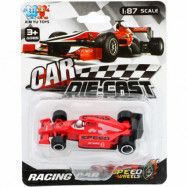 F1-bil som leksak i olika färger - 7,5 cm - Blå med flames