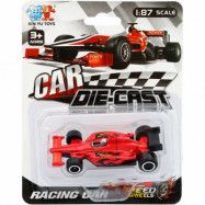 F1-bil som leksak i olika färger - 7,5 cm - Röd med flames
