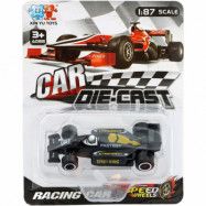 F1-bil som leksak i olika färger - 7,5 cm - Svart med text