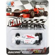 F1-bil som leksak i olika färger - 7,5 cm - Vit med text