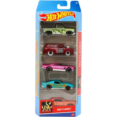 HW Flames - 5-pack leksaksbilar - Hot Wheels