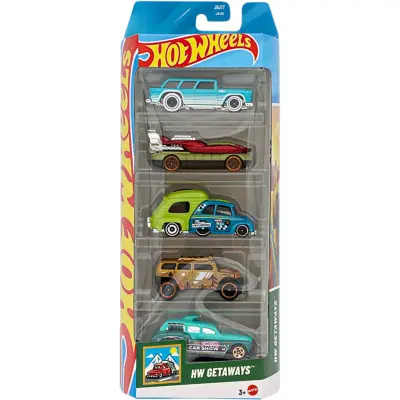HW Getaways - 5-pack leksaksbilar - Hot Wheels