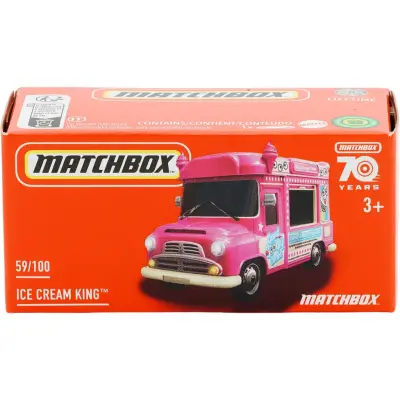 Ice Cream King - Rosa Glassbil - Power Grab - Matchbox