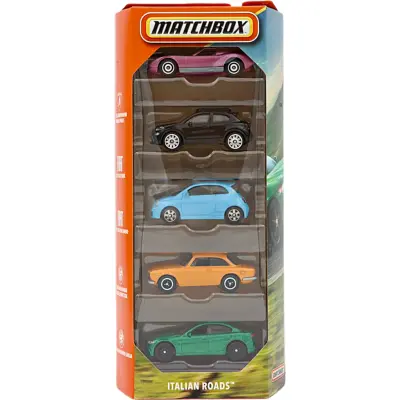 Italian Roads - 5-pack med italienska leksaksbilar - Matchbox