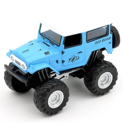 Jeep - Leksaksbil med Pullback - Blå - 9 cm