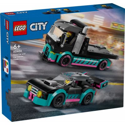 LEGO® City Racerbil och biltransport 60406 - LEGO -  Leksaksaffären