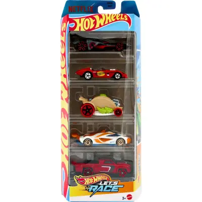 Netflix Let's Race - 5-pack leksaksbilar - Hot Wheels