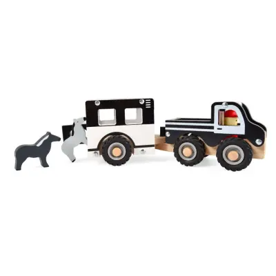 Magni hästtransport leksaksbil i trä