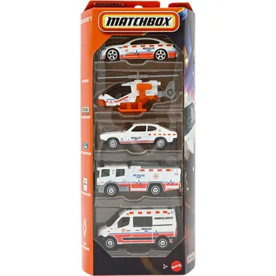 MBX Rescue V - 5-pack leksaksbilar - Matchbox