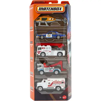 MBX Rescue V - 5-pack leksaksbilar med en Dodge Monaco - Matchbox