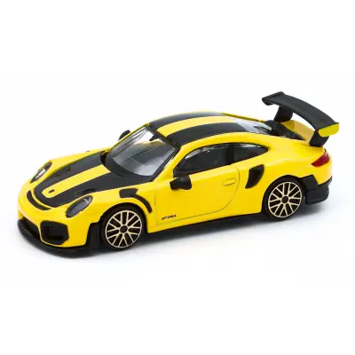 Porsche 911 (997) GT2 RS - Gul / Svart - Bburago - 11 cm