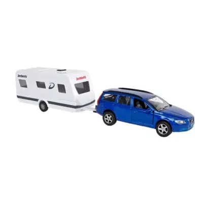Volvo V70 med husvagn 29cm - VOLVO -  Leksaksaffären