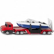 Dragbil med trailer och båt - 1613 - Siku - 15 cm