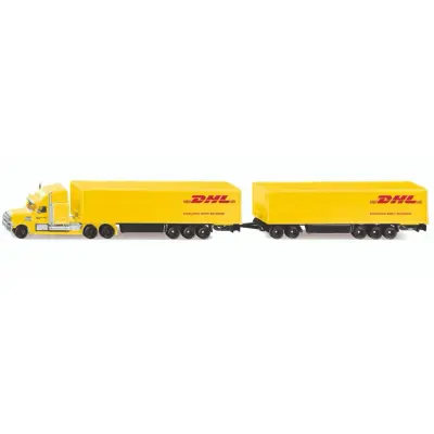 Långtradare DHL - Dragbil med 2 trailers - Siku - 1:87