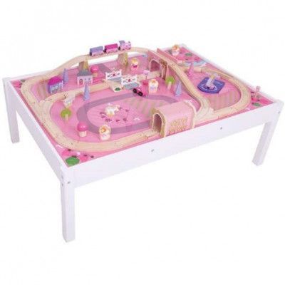 Bigjigs - Tågbana - Järnvägsbord - Magic Train Set Och Table