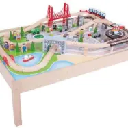 Bigjigs - Tågbana - Järnvägsbord Med Spår - 59 Delar