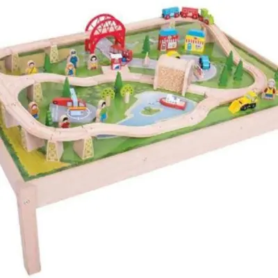 Bigjigs - Tågbana - Järnvägsbord - Stad Och Land