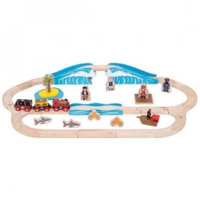 Bigjigs - Tågbana - Pirate Train Set