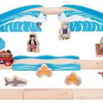 Bigjigs - Tågbana - Pirate Train Set