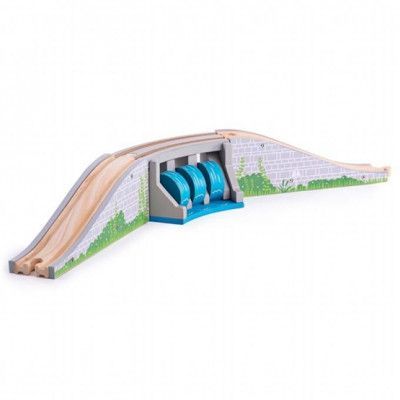 Bigjigs - Tågbana - Tågbro Med Vattenfallet