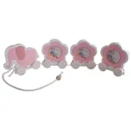Dacapo Silver - Tåg I Trä Elefant Rosa 42X11 Cm För Foto 5X5 Cm