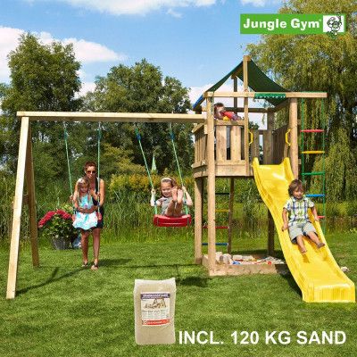 Jungle Gym Lodge lektorn komplett inkl. Swing, Klätterställning