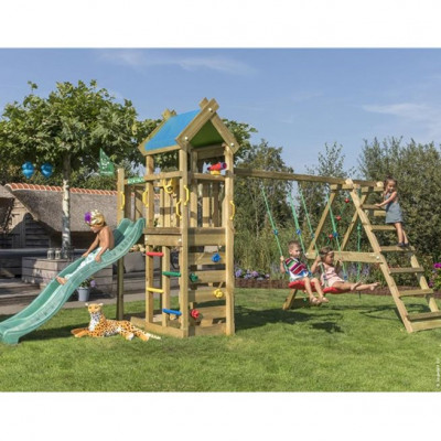 Jungle Gym Nomad Klätterställning, 2 Gungor,Grön Rutschkana