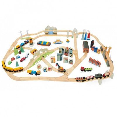 Tender Leaf Toys - Tågset Mountain View 145 Cm 61 Delar