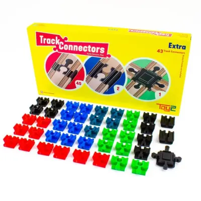 TOY2 Toy2 - Track Connector - Tågebanedelar - 40 Basis Track Connectors + Intersection