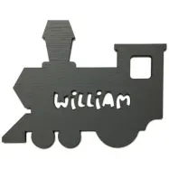 Pyssl Väggdekoration Figurskylt Tåg Gul