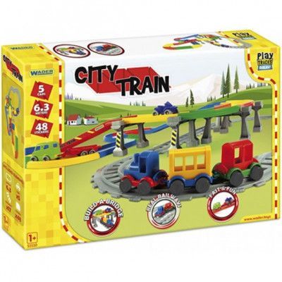 Wader - Building Kit Play Tracks Trein 70 Delar