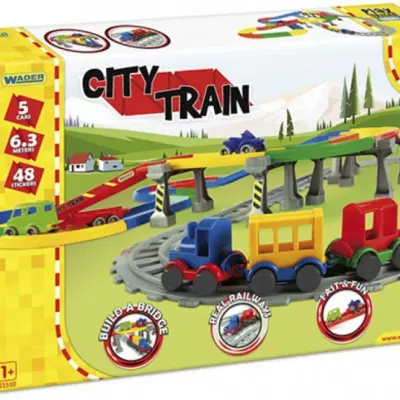 Wader - Building Kit Play Tracks Trein 70 Delar