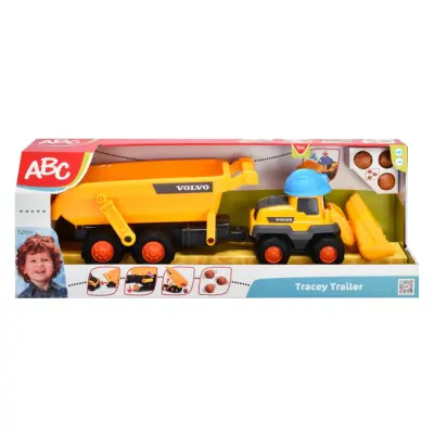 ABC Tracey Trailer Traktor med släp 12m+ - Dickie Toys ABC -  Leksaksaffären