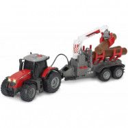 Dickie Toys Traktor Massey Ferguson 8737 med trailer